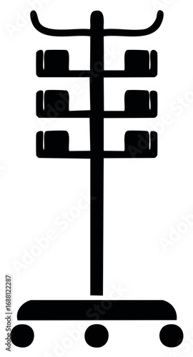 Rolling Medical IV Pole Infusion Rack with Multiple Hooks Equipment