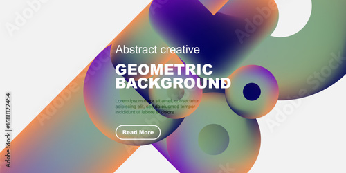 Vibrant abstract design. Fluid shapes, purple, blue hues dominate. Text overlay promotes content. Modern aesthetic.