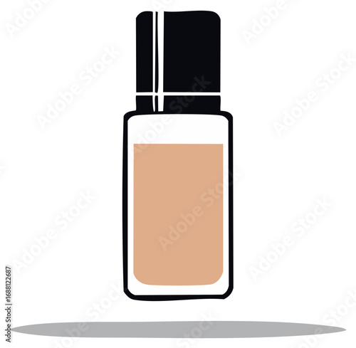 Foundation in Glass Bottle Cosmetic Beauty Product Liquid Skin Care Treatment Icon