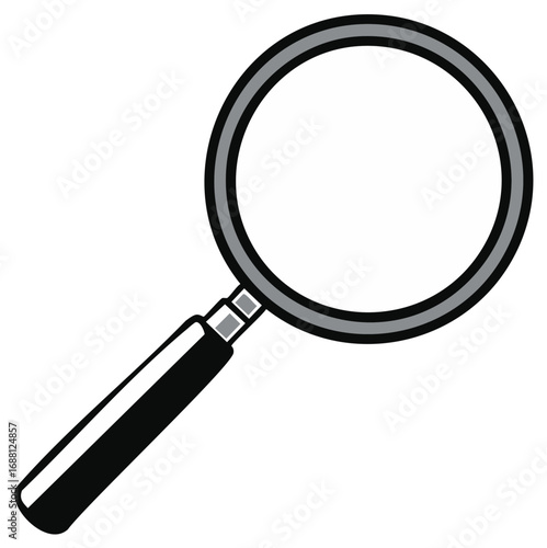 A simple magnifying glass illustration for search and discovery concepts