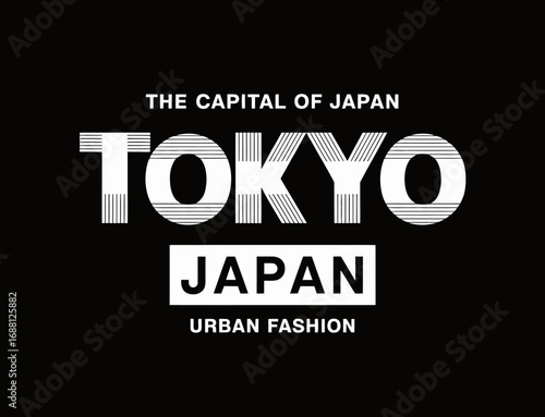 This captivating image showcases modern typography while highlighting Tokyo as the ultimate destination for urban fashion, reflecting contemporary cultural influences.