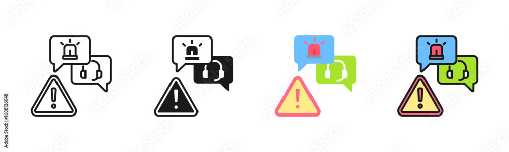 Fototapeta premium Incidents Icon Pack In Multiple Styles