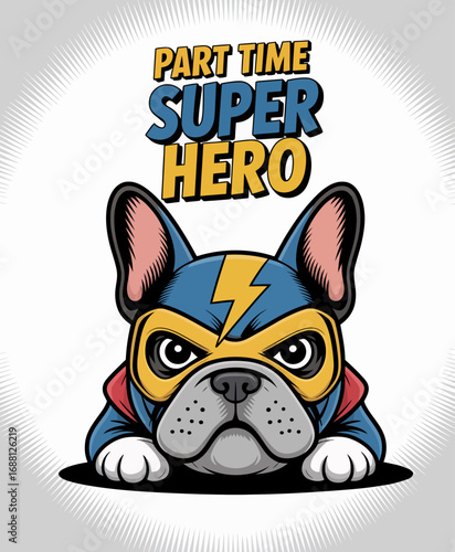 Featuring a dog in a heroic costume, this image symbolizes courage and friendship, embodying the joy and adventure found in the companionship of pets.