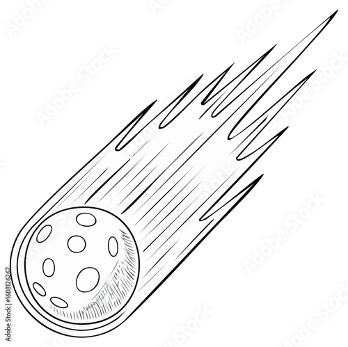 Stylized Drawing of a Meteoroid Burning Brightly as it Streaks Through Space