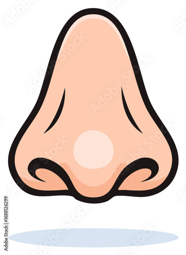 Isolated human nose cartoon graphic. Vector illustration of a body part and symbol of smell and scent.