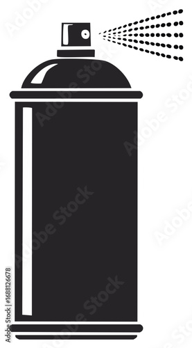 Black Spray Can Dispensing Droplets