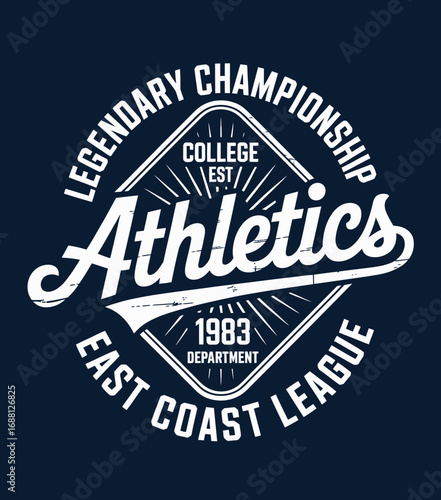 A classic logo design representing legendary college athletics, capturing the spirit of competition in the East Coast League since its establishment in 1983.