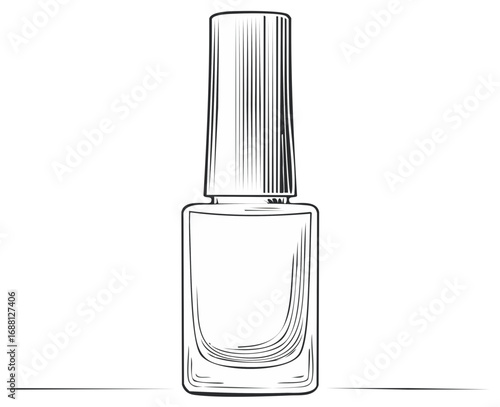 Elegant Nail Polish Bottle Hand Drawn Vector Illustration for Beauty Design Projects
