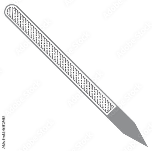 Nail file in gray scale isolated on a white background