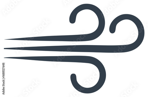 Stylized Illustration of Wind Flowing Swiftly Graphic Representation