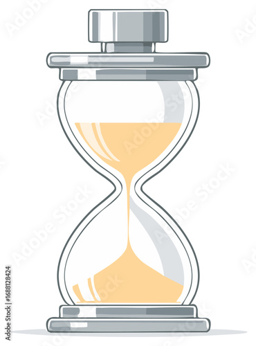 Elegant Hourglass with Flowing Golden Sand Illustrating the Passage of Time