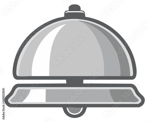 Silver service bell illustration, vector image design, isolated