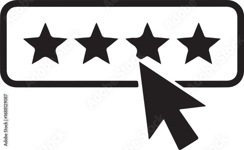 Customer rating with cursor clicking on four stars