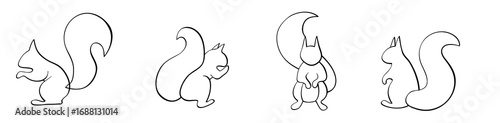  Squirrels Outline icons set. PNG