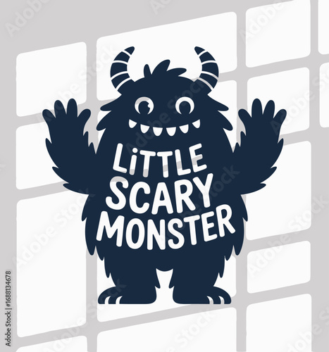 This playful depiction of a little scary monster captures a whimsical charm, perfect for engaging children's imaginations and representing the fun side of fear.