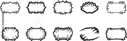 Creepy monster frame collection for horror themed design and Halloween event posters