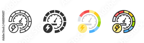 Smart Meter Icon Pack In Multiple Styles