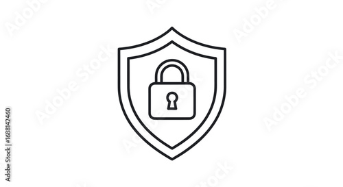 Security Shield Icon - Padlock within a Protective Emblem.
