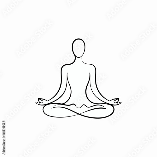 This image captures a serene meditation silhouette with minimalist design elements, embodying tranquility, mindfulness, and the essence of inner peace for a soothing atmosphere.