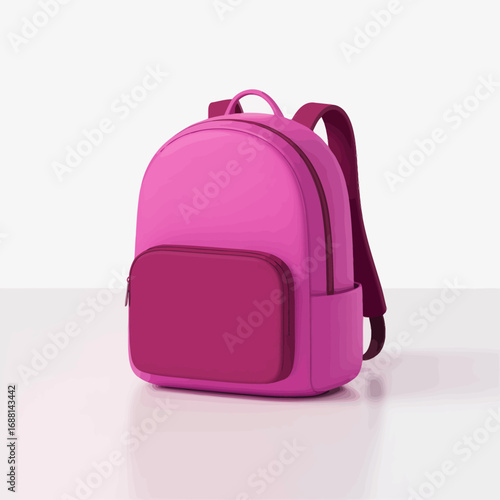 This image showcases a sleek, vibrant pink backpack designed for modern use, featuring a spacious front pocket and adjustable straps, ideal for school or travel.
