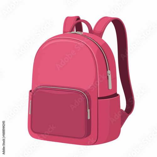 This eye-catching image features a glossy pink backpack with a unique design and ample storage, making it a perfect choice for fashion-forward individuals on the go.
