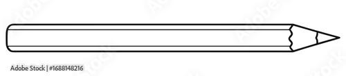 Simple illustration of a sharpened pencil with grey gradients on a white background.