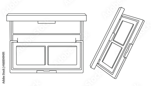 Elegant Cosmetic Palette Design: Sleek Empty Cases in White - Perfect for Mockups