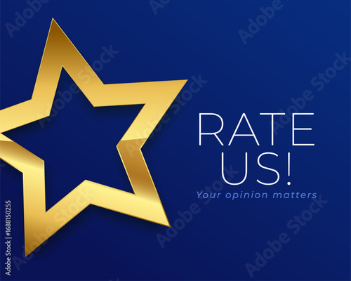 customer review survey background for business growth with golden star