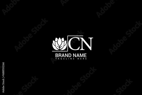 Modern CN Lotus Logo Design Elegant Monogram Brand Identity