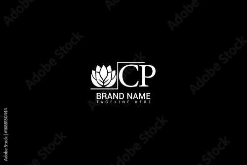 Modern CP Lotus Logo Design Elegant Monogram Brand Identity