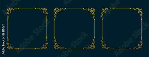 collection of three antique and elegant floral frame for royal invitation