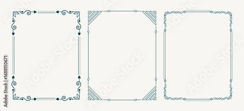 set of three old fashioned frame with vintage and classic look