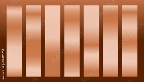 set of shiny rose gold gradient palette element design