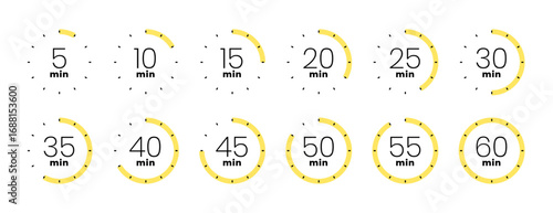 creative minute countdown timer clock symbol in collection