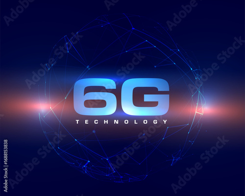 6g ultrafast cellular telecom network mesh wire background