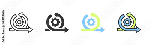 Agile Methodology Icon Pack In Multiple Styles