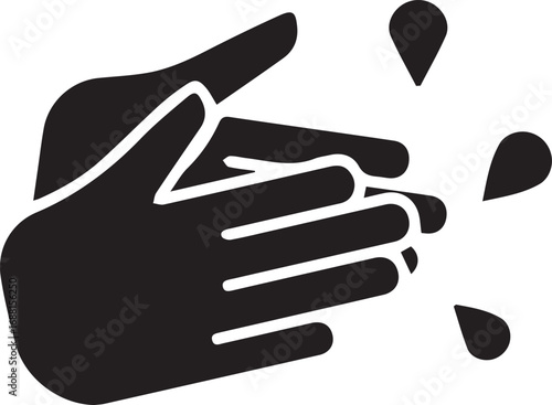 Hand wash icon. Clean hands vector illustration. color editable 