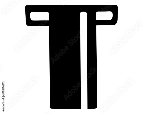 Simple icon of card reader for ATM machine, black and white design