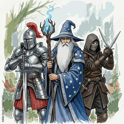 Warriors and Legends in Ink and Watercolor