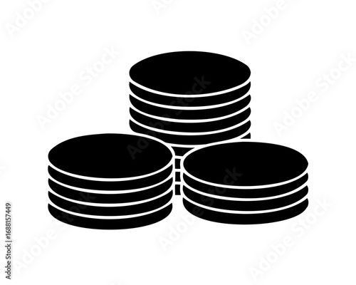 Stack of Coins Icon Symbolizing Financial Success and Monetary Abundance
