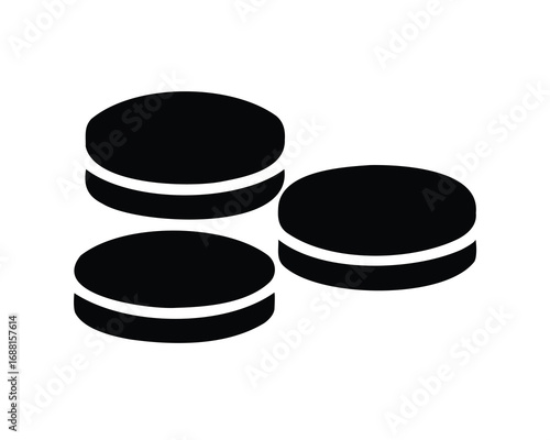 Abstract illustration of three layered circular objects on a white background