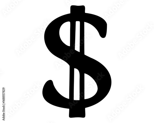 Bold black dollar sign illustration representing wealth and financial success