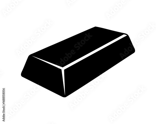 Black and white illustration of a simple gold bar or brick