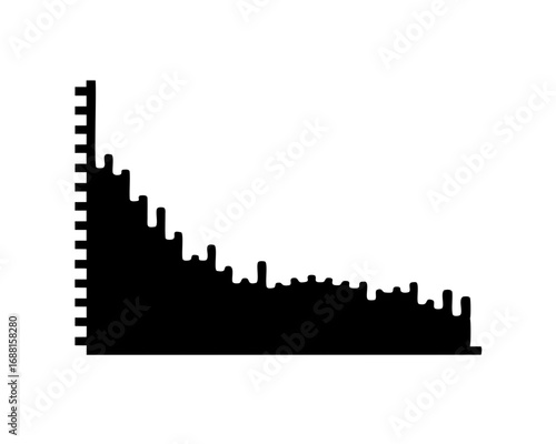 Abstract Black and White Decreasing Bar Graph Depicting a Numerical Trend