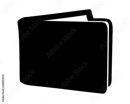 Black and white silhouette of a book standing open slightly to read