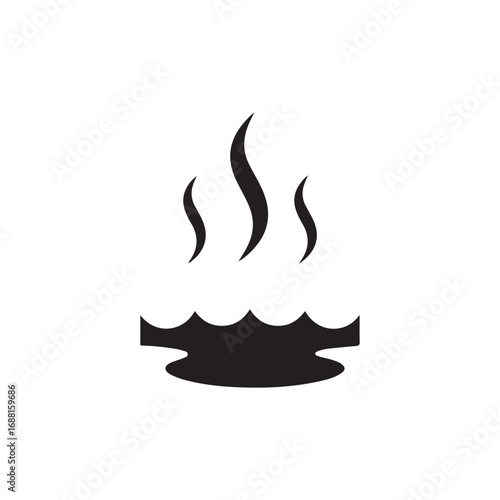Evaporating water silhouette vector icon isolated on white background
