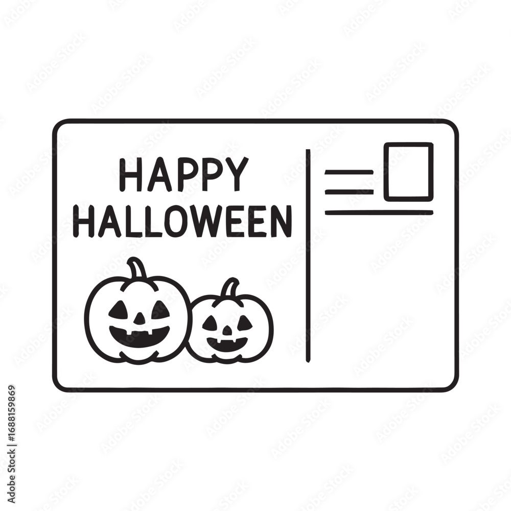 Naklejka premium Halloween Line Icons Spooky Cozy