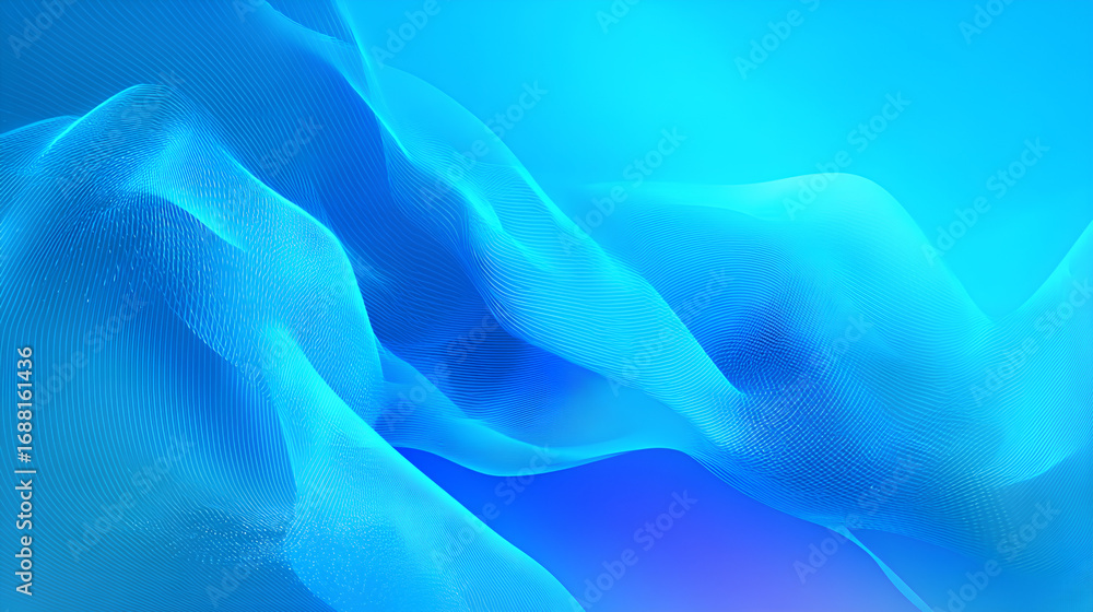 Fototapeta premium blue fractal glass gradient colorful wave blurred background, noise textured abstract transparent glass trendy wallpaper, for web, banner, fashion, technology Stock Illustration