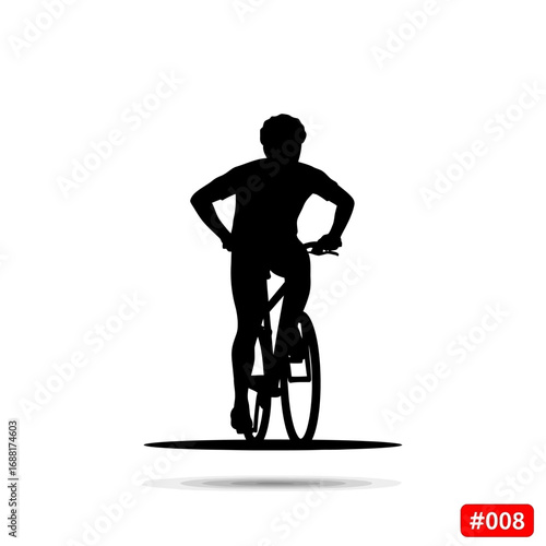 Dynamic cyclist silhouette in action, capturing the thrill of outdoor adventure and active lifestyle pursuits