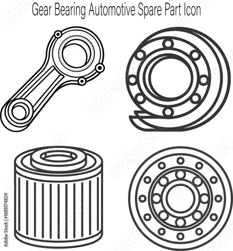 Vector Car Engine Timing Belt Pulley – Gear Bearing Automotive Spare Part Icon